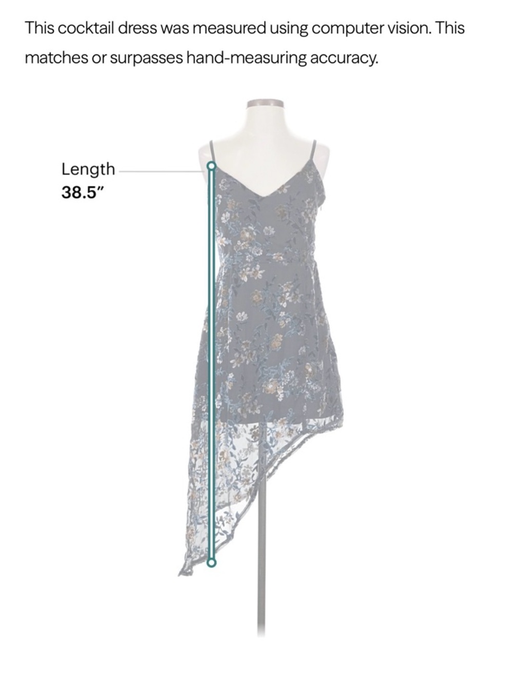 Lulus NWT Floral Navy Blue Asymmetrical Dress (size M) - Picture 8 of 8